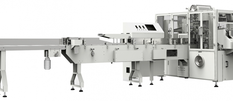 Facial tissue wrapping machine